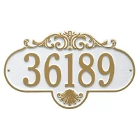 Personalized Whitehall Products Rochelle Petite Address Plaque in White/Gold