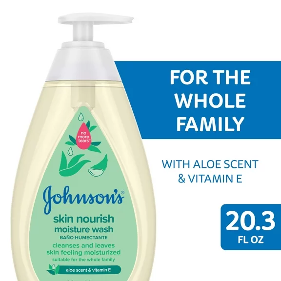 Johnson's Skin Nourish Moisture Baby Body Wash, Aloe, 20.3 fl. oz