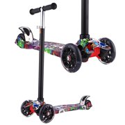 Hifashion Children 3 Wheel Scooter,Kick Scooter for Kids, 4 Adjustable Height, Lean to Steer with PU LED Light Up Wheels for Children from 3 to 17 Years Old