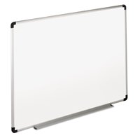 Universal Dry Erase Board, Melamine, 48" x 36", White, Black/Gray Aluminum/Plastic Frame