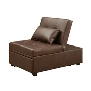 Powell Boone Sofa Bed, Brown Faux Leather