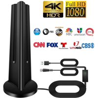 TV Antenna,[2021 Updated] Amplified HD Digital Indoor TV Antenna, TV Aerial 90-130 Miles Range, 4K 1080P HD VHF UHF for Local Channels, 18FT Premium Coaxial Cable