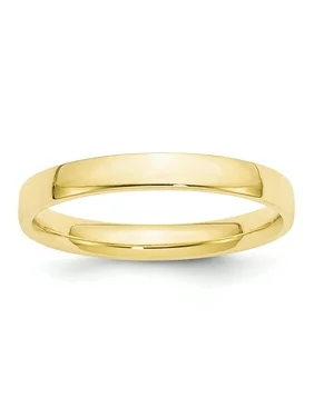 10K Yellow Gold 3 MM Light Comfort Fit Wedding Band Size 5