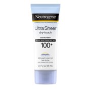 Neutrogena Ultra Sheer Dry-Touch Water Resistant and Non-Greasy Sunscreen Lotion with Broad Spectrum SPF 100+, 3 fl. oz