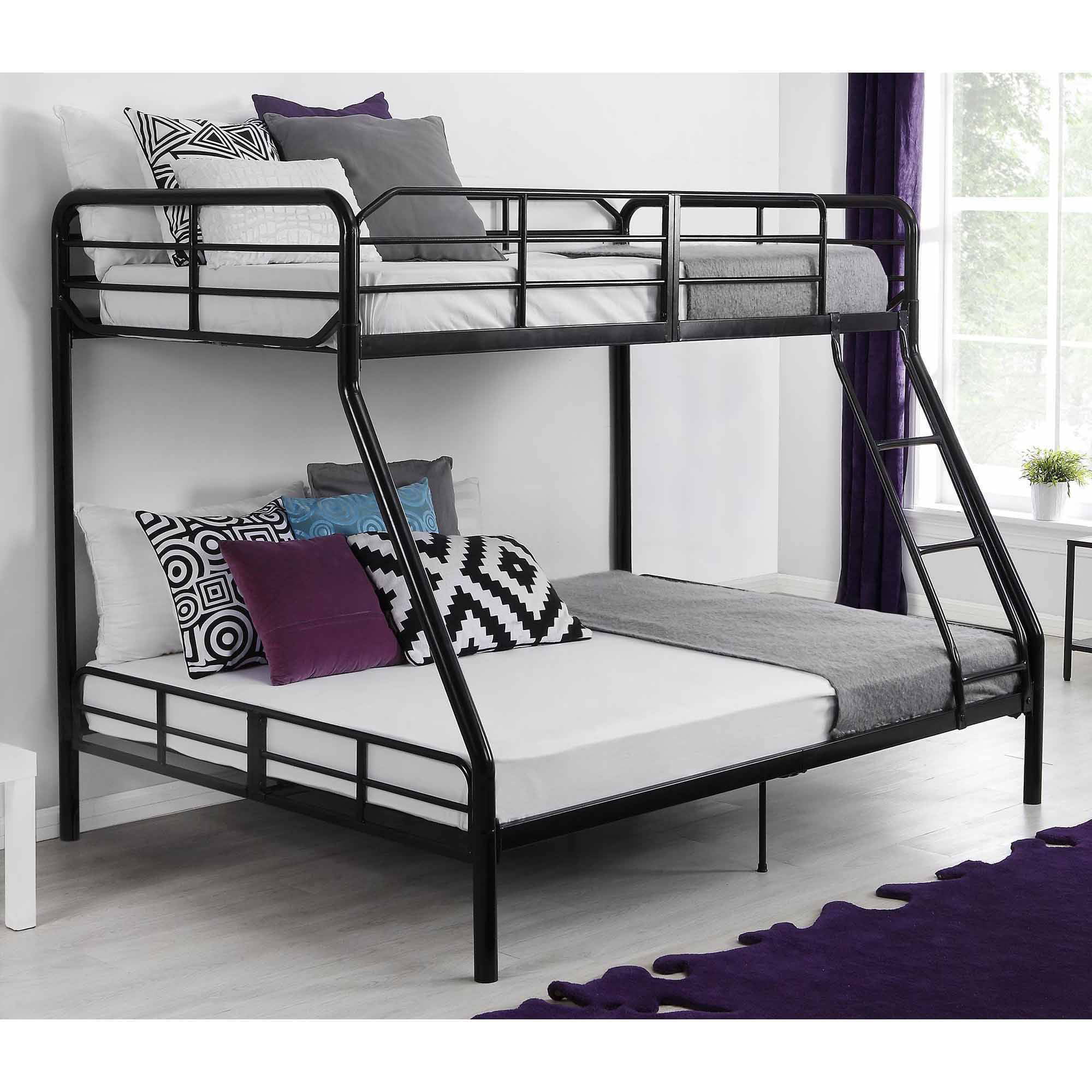 image 0 of Mainstays Twin Over Full Metal Sturdy Bunk Bed, Black
