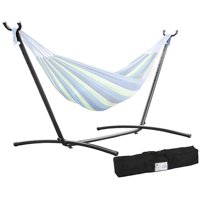Space Saving Steel Hammock Stand 9' Outdoor Patio Portable With Carry Case