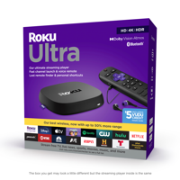 Roku Ultra | Streaming Device 4K/HDR/Dolby Vision, Roku Voice Remote with Headphone Jack, Premium HDMI Cable