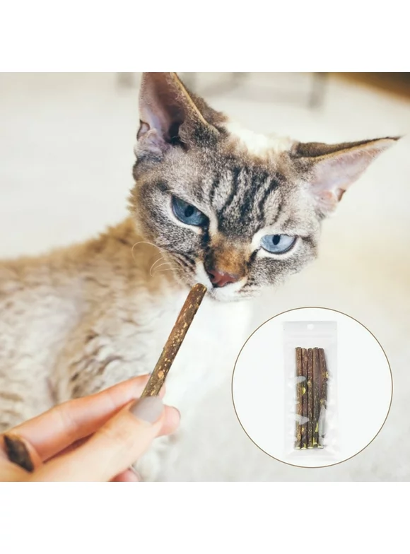 Hemousy Natural Cat Catnip Silvervine Sticks Cat Molar Toothpaste Snacks