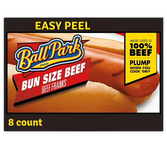 Ball Park Bun Length Beef Hot Dogs, 15 oz, 8 Count