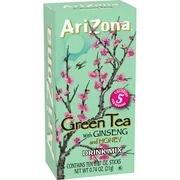 (20 Packets) AriZona Green Tea Sugar Free, On-The-Go, Caffeinated Powdered Drink Mix