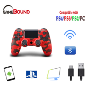 Wireless Bluetooth Controller for Playstation 4 with Dual Vibration Compatible with Windows PC & Android OS(Red Camouflage)