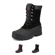 Nortiv 8 Mens Winter Snow Boots Insulated Waterproof Warm Outdoor Hiking Boots Terrex-2M Black Size 10