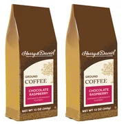 (2 Pack) Harry & David Chocolate Raspberry Ground Coffee, Medium Roast, 12 Oz