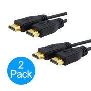 Insten 6FT High Speed Gold-Plated HDMI Cables 6' Support 4K 2160p 30Hz, Full HD 1080p, 3D, muti view video, PS4, Ethernet, Smart TV & Audio Return, 2 Pack