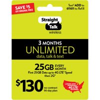 Straight Talk $130 Unlimited 3-Month/90-Day Plan (Email Delivery)