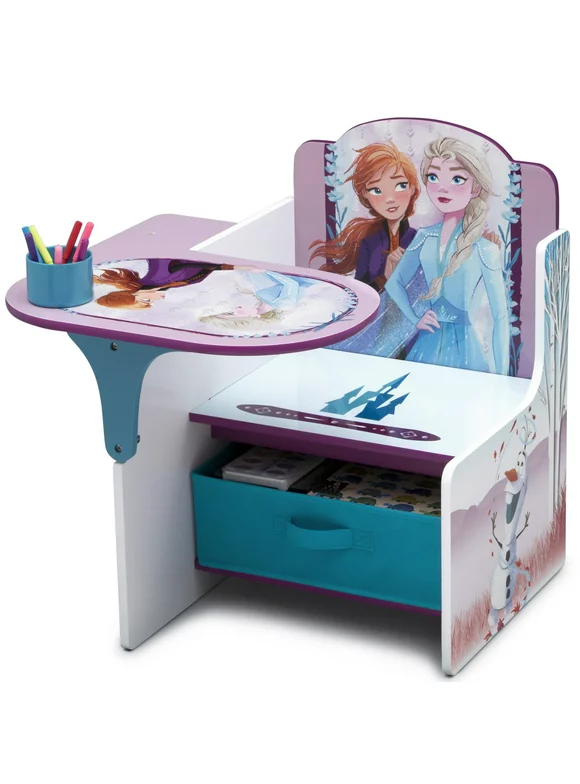 Disney Frozen II Chair Desk with Storage Bin by Delta Children, Greenguard Gold Certified