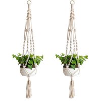 EEEKit 2 Pack Macrame Plant Hanger - Indoor Outdoor Hanging Planter Shelf - Decorative Flower Pot Holder - Hanging Baskets For Plant, Boho Bohemian Home Decor, in Box, for Succulents, Cacti, Herbs