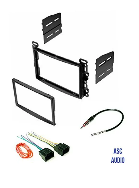 ASC Audio Double Din Car Stereo Dash Kit, Wire Harness, and Antenna Adapter for some Chevrolet: 07-10 Cobalt, 06-11 HHR, 08-12 Malibu- Pontiac: 07-10 G5, 06-09 Solstice- Saturn: 07-09 Aura, 07-09 Sky
