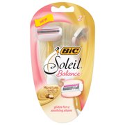 BIC Soleil Glide Women's Disposable Razor, 2 Count