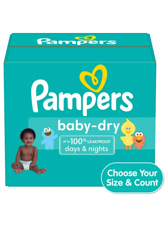 Pampers Baby Dry Diapers Size 4, 92 Count (Choose Your Size & Count)