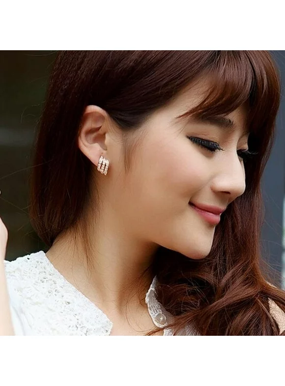 Rose Personality for Earrings Wedding Stud Jewellery Gold Diamond-studded Women Earrings