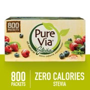 Pure Via All Natural Stevia Sweetener Packets, Zero Calorie, 800 Ct