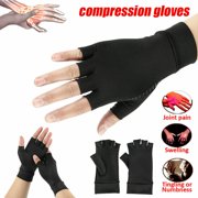 1 Pair Copper Compression Fit Arthritis Gloves Joint Hands Carpal Wrist Support Brace, Alleviate Rheumatoid Pains Ease Muscle Tension Relieve Carpal Tunnel Aches, L Size