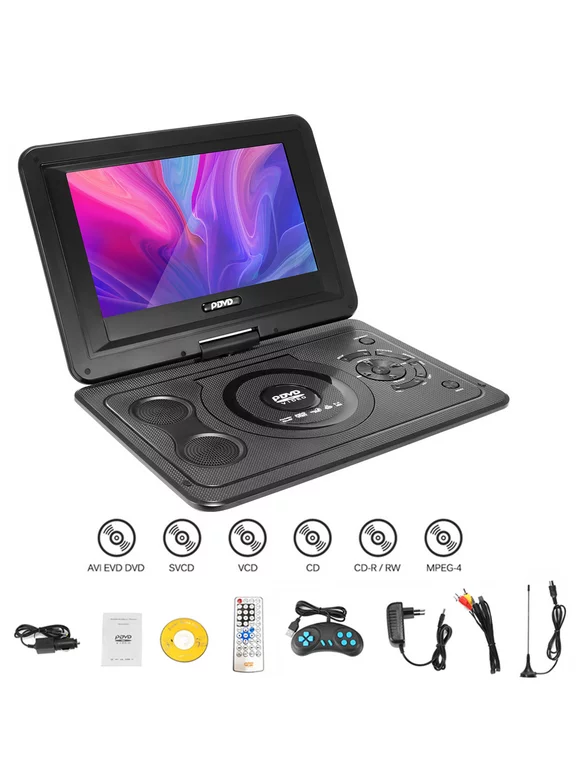 iFanze Portable DVD Player, with 14" HD Swivel Display Screen,800x480 Resolution 16:9 LCD Screen 100-240V,Dvd Player for Car