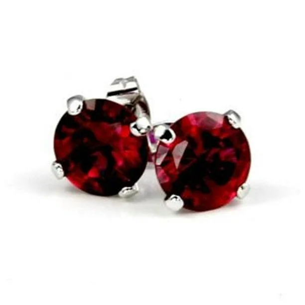 Ruby Cubic Zirconia Studded Earrings
