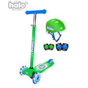 HALO Rise Above 3 Wheel Scooter Combo Set - Green/Blue