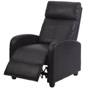 Black Modern Leather Chaise Couch Single Recliner Chair Sofa Furniture 87