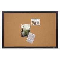 Quartet Cork Bulletin Board, 24" x 36", Black Frame (23006WM)