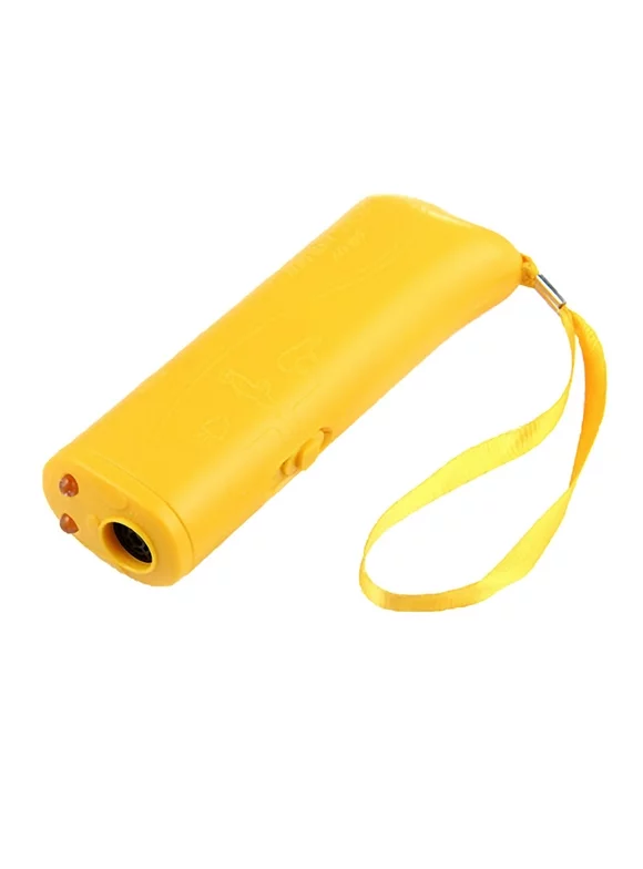 Pet Anti-barking Device Barking Stopper Training Tool Sonic Anti-Barking Trainer with LED Torch, Yellow