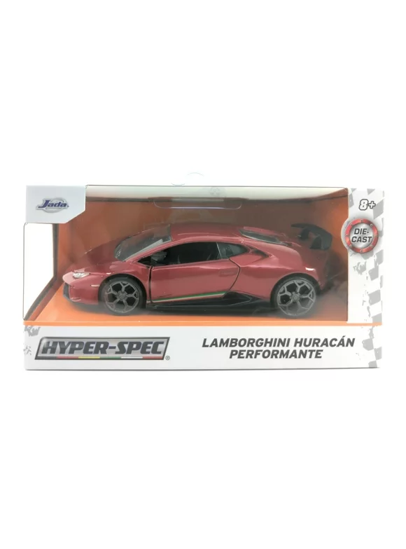Jada Hyper-Spec Series Dark Red Lamborghini Huracn Performante with Tricolor Stripe 1:32 Scale Die-Cast Car