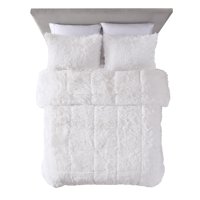 Mainstays Fluffy Faux Fur 3-Piece Super Soft Comforter Set