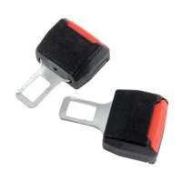 Universal Car Safety Seat Belt Seatbelt Clip Extender Extention Buckle (Black), 2pcs Pack