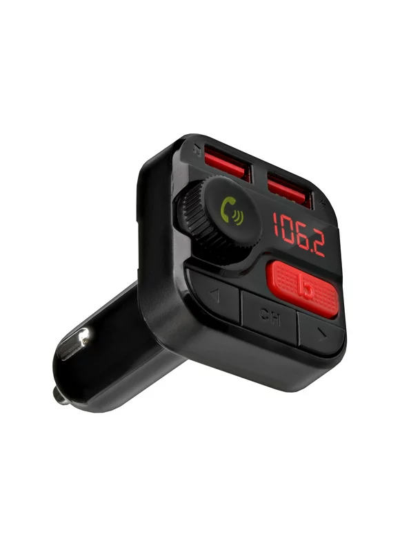 Monster LED Bluetooth FM Transmitter with 2 USB Ports, 3.4 Amp, 2 Charging Ports, Compatible USB Mobile Devices