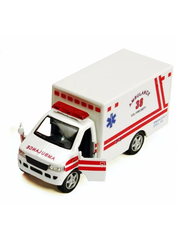 Rescue Team Ambulance, White - Kinsmart 5259D - 5" Diecast Model Toy Car