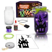 Mason Jar Lantern Craft Kit - DIY Make Your Own Lantern Jar - Craft Project for Kids - Great Gift (Halloween(Haunted House))