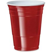Solo Cup 16 oz. Plastic Cold Party Cups - 16 fl oz - 50 / Pack - Red - Plastic, Polystyrene - Cold Drink