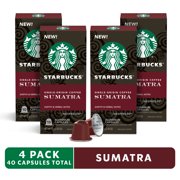 Starbucks Sumatra, Nespresso Original Capsules, 40 Count (4 Boxes of 10 Pods)
