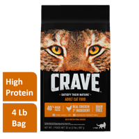 Crave Grain-Free with Protein from Chicken Adult Dry Cat Food, 4 lb