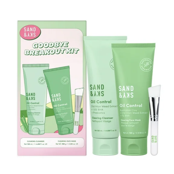 ($63 Value) Sand & Sky Goodbye Breakout Kit, Cleanser and Face Mask