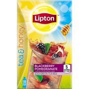 (6 Pack) Lipton Tea and Honey Iced Green Tea To-Go Packets Blackberry Pomegranate 10 ct