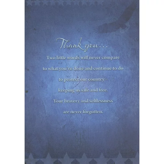Designer Greetings Two Little Words Will Never Compare Veterans Day Card