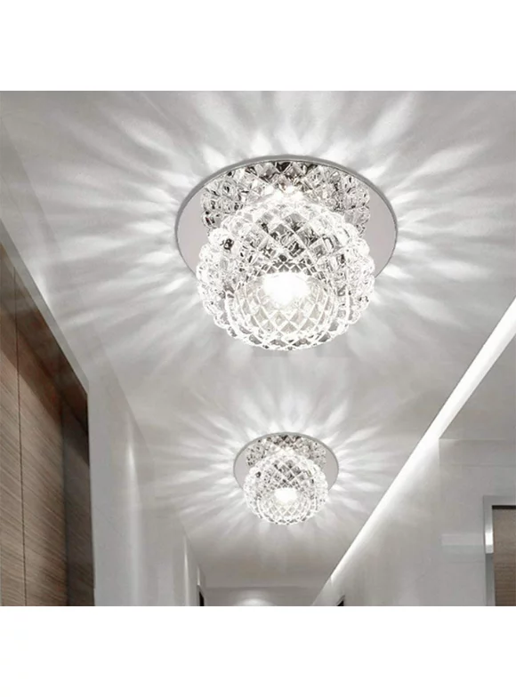 Willstar 5W Modern Crystal LED Ceiling Light Fixture Mounted for Hallway Corridor Living Room Bedroom Entrance Lamp Lighting Chandelier