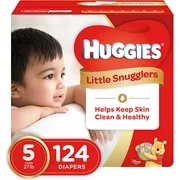 HUGGIES Little Snugglers Diapers, Size 5 , 124 ct