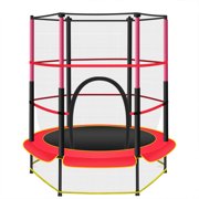 Kids Trampoline with Enclosure Safety Pad Net, 55" Round Trampoline for Jumping Indoor or Outdoor, 440lbs Bering Capability for 2-6 Year old