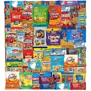 Snacks Box (53 Count) Ultimate Sampler Mixed Box, Cookies Chips Candy Care Package for Office Meetings Schools College Students, Military, Christmas Gifts Baskets, Snack Variety Pack