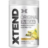 Xtend Original BCAA Powder, Branched Chain Amino Acids, Sugar Free Post Workout Muscle Recovery Drink with Amino Acids, 7g BCAAs for Men & Women, Tropic Thunder, 30 Servings